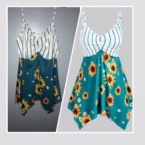Sunflower spaghetti strap dress